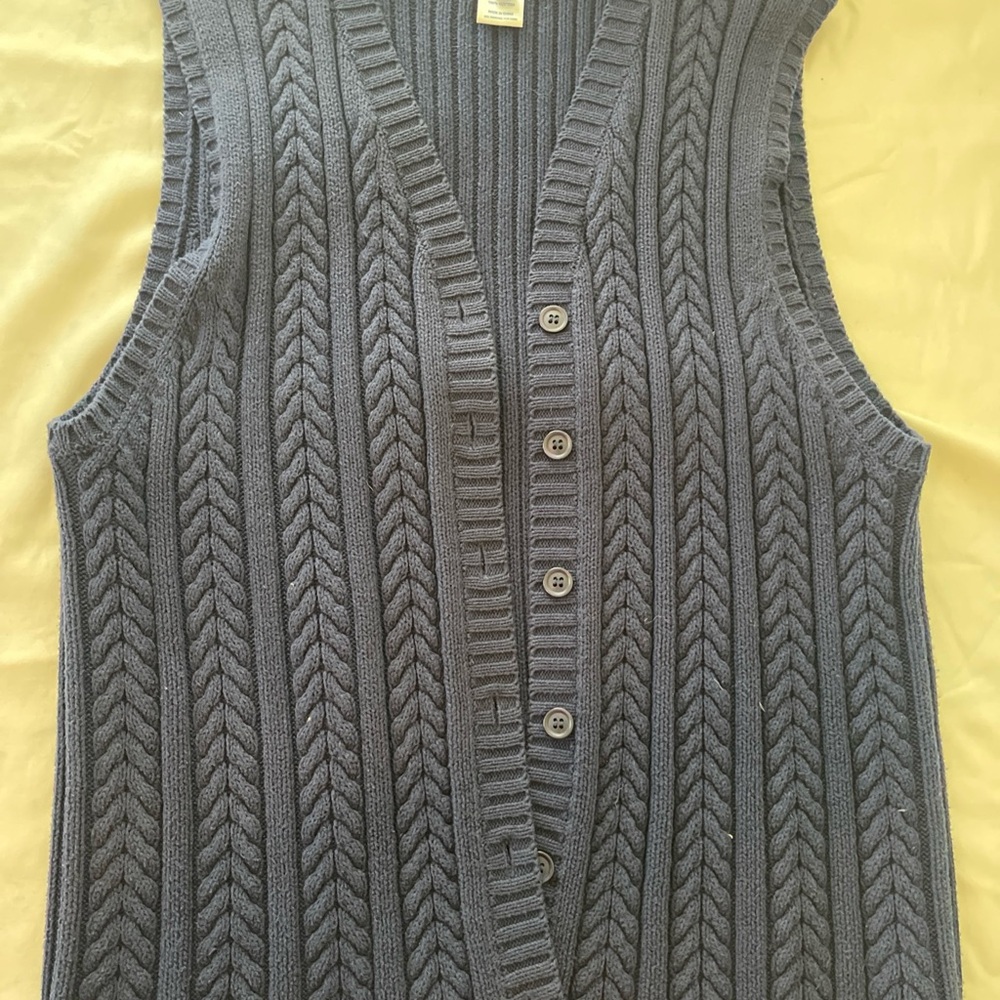 Pendleton Navy Cable Knit Sweater Vest Size Large